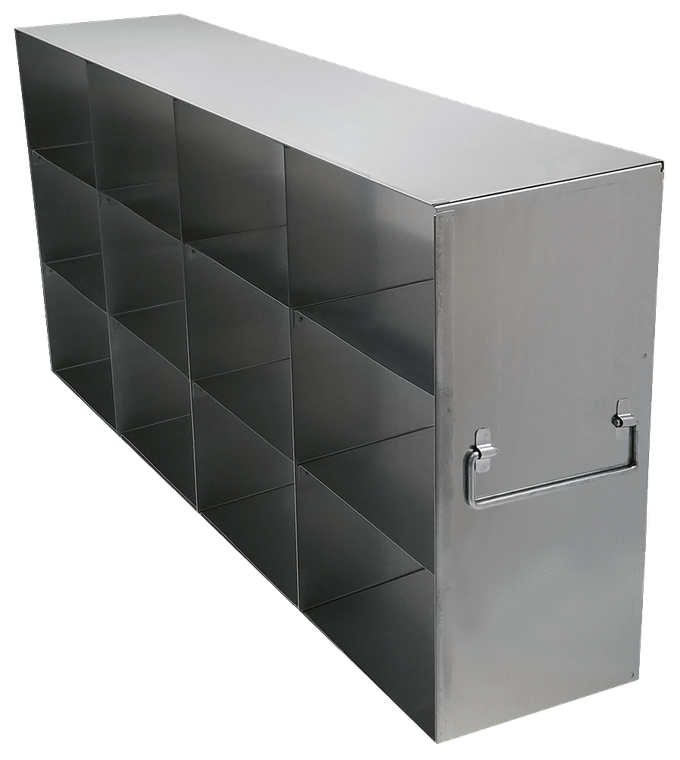Stainless Steel Freezer Racks for 3.75" Boxes, 4 x 3 Configuration, 12 Box Capacity