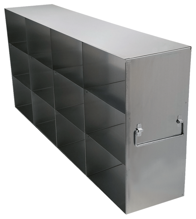 Stainless Steel Freezer Racks for Large 3.75" Boxes, 4 x 3 Configuration, 12 Box Capacity