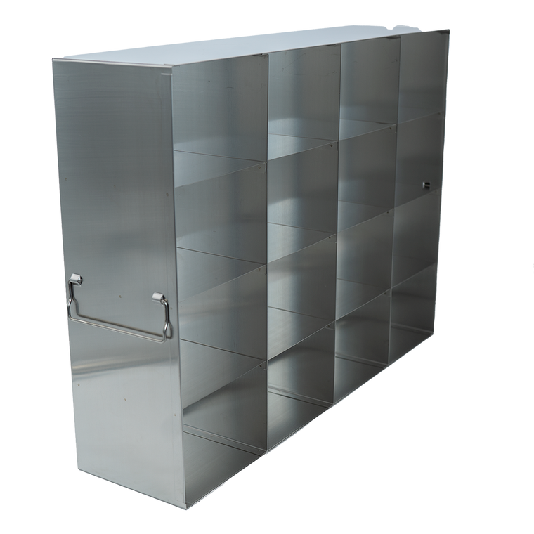 Stainless Steel Freezer Racks for 3.75" Boxes, 4 x 4 Configuration, 16 Box Capacity