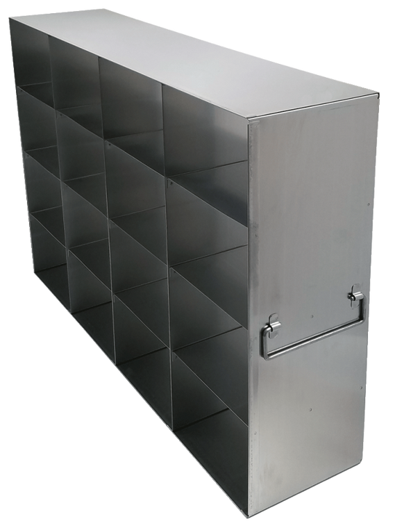 Stainless Steel Freezer Racks for Large 3.75" Boxes, 4 x 4 Configuration, 16 Box Capacity