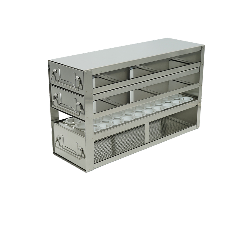 Upright Freezer Combination Drawer Racks for 2″ Fiberboard Boxes & 50mL Centrifuge Tubes (3 x 2)