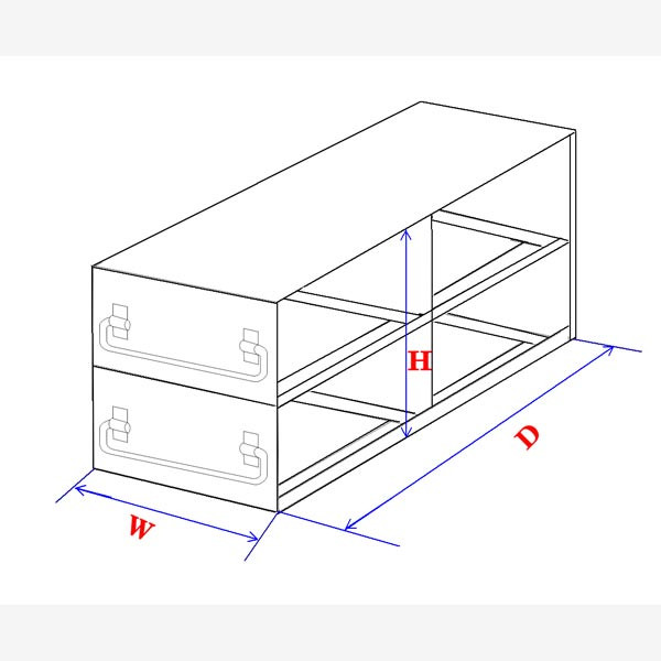 Upright Freezer Rack with Drawers for Cardboard 2″ Boxes; PHCbi Upright ...