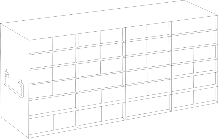 Upright Freezer Rack for 50-Cell 0.5ml Microtube Storage Boxes, 4x6x2 Configuration, 48 Box Capacity