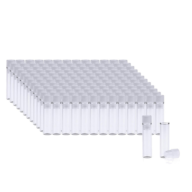 HPLC Chromatography Shell Vials 8mm with Starburst Plug cap, 1.0 mL WISP 96 Style, clear vial & flat base with caps, 8 x 40mm, 200/Pack