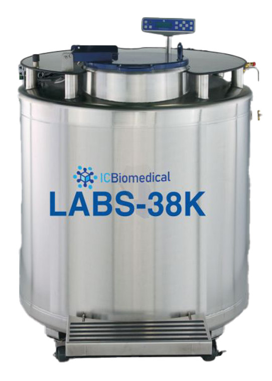 IC Biomedical® LABS38K-CS, Liquid Nitrogen (LN2) Freezers System with CS200 Controller, Capacity: 37,700 x 2.0ml vials)