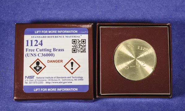Free cutting brass (UNS C36000), 1 disc (NIST1124)