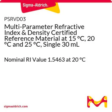Multi-Parameter Refractive Index & Density Certified Reference Material at 15 °C, 20 °C and 25 °C, Single 30 mL, 30 mL (PSRVD03-30ML)