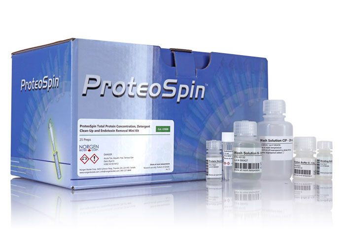 Norgen Biotek™ ProteoSpin Total Protein Concentration Detergent Clean-Up and Endotoxin Removal Mini Kit, 25 Preps