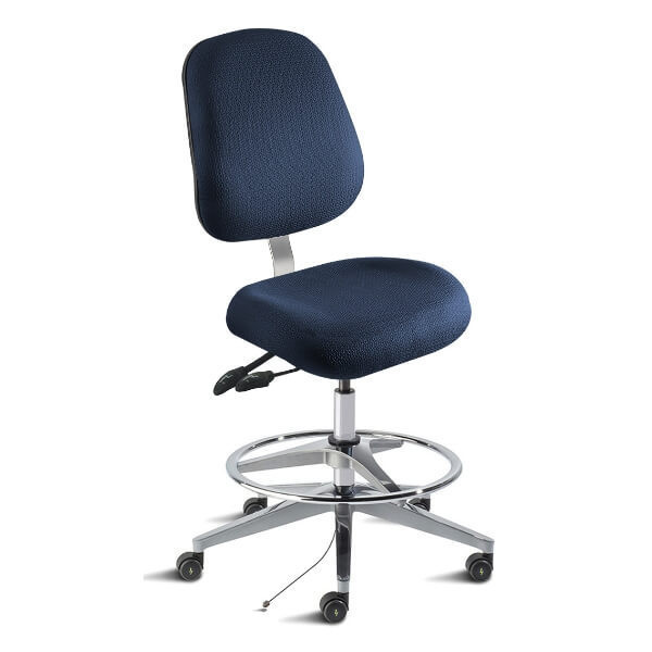 BioFit® Amherst Series Wide Aluminum Base ISO8 Clean Room Ergonomic Swivel Chair | Standard Components