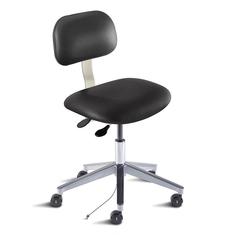 BioFit® Bridgeport Series Cast Aluminum Base ISO7K Clean Room/ESD Ergonomic Swivel Chair | Standard Components