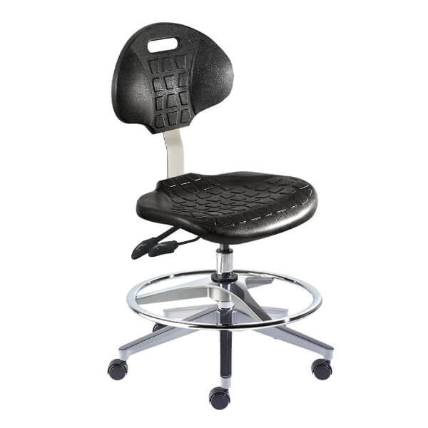 BioFit® Rexford Series Cast Aluminum Base ISO 6 Cleanroom Ergonomic Swivel Chair | Standard Components