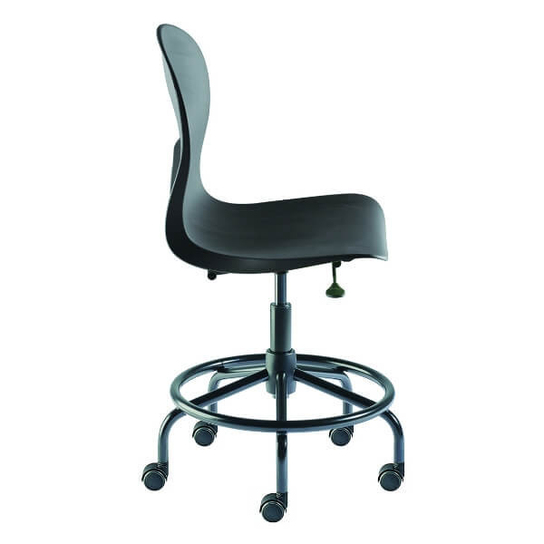 BioFit® Skoop Series Tubular Steel Base ISO 6 Cleanroom Ergonomic Swivel Chair | Standard Components