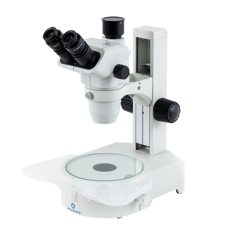 Accu-Scope® 3076-DIA Trinocular Zoom Stereo Microscope on LED Diascopic Stand, 6.7x - 45x Magnification
