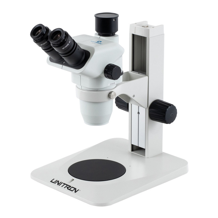 Accu-Scope® 3076-PFS Trinocular Zoom Stereo Microscope on Plain Focusing Stand, 6.7x - 45x Magnification