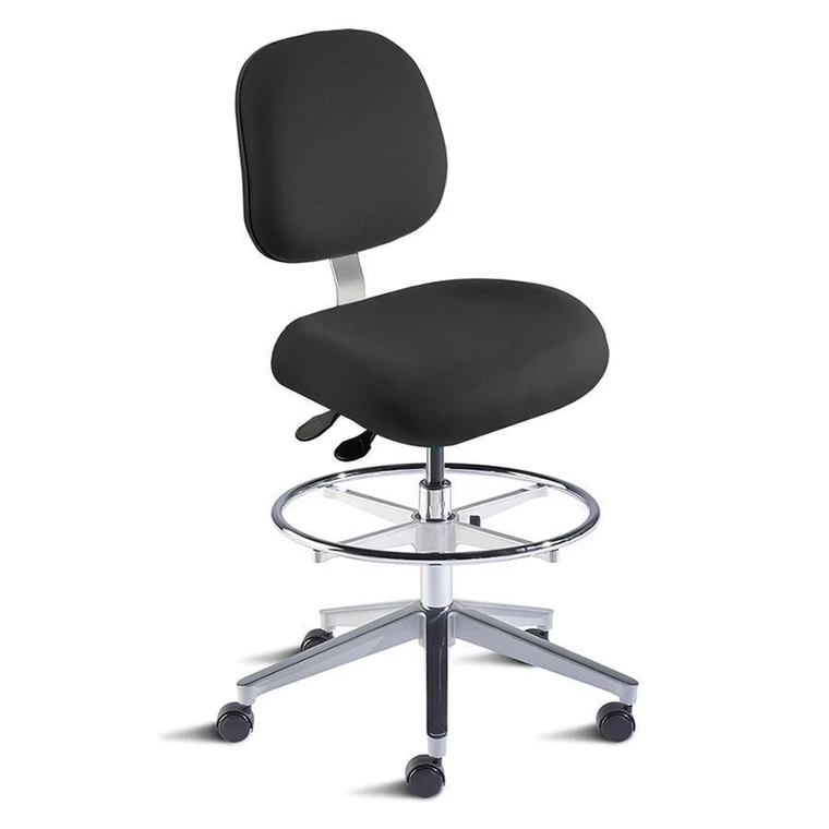 BioFit® Avenue Series Reinforced Aluminum Base ISO 5 Cleanroom/ESD Ergonomic Swivel Chair | Standard Components