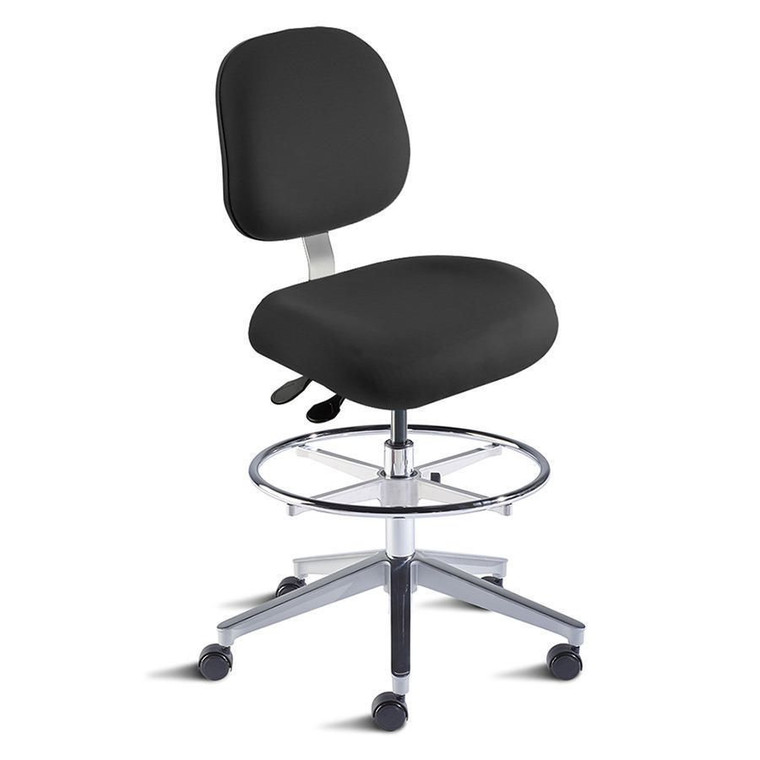 BioFit® Avenue Series Wide Aluminum Base ISO 4 Cleanroom Ergonomic Swivel Chair | Standard Components