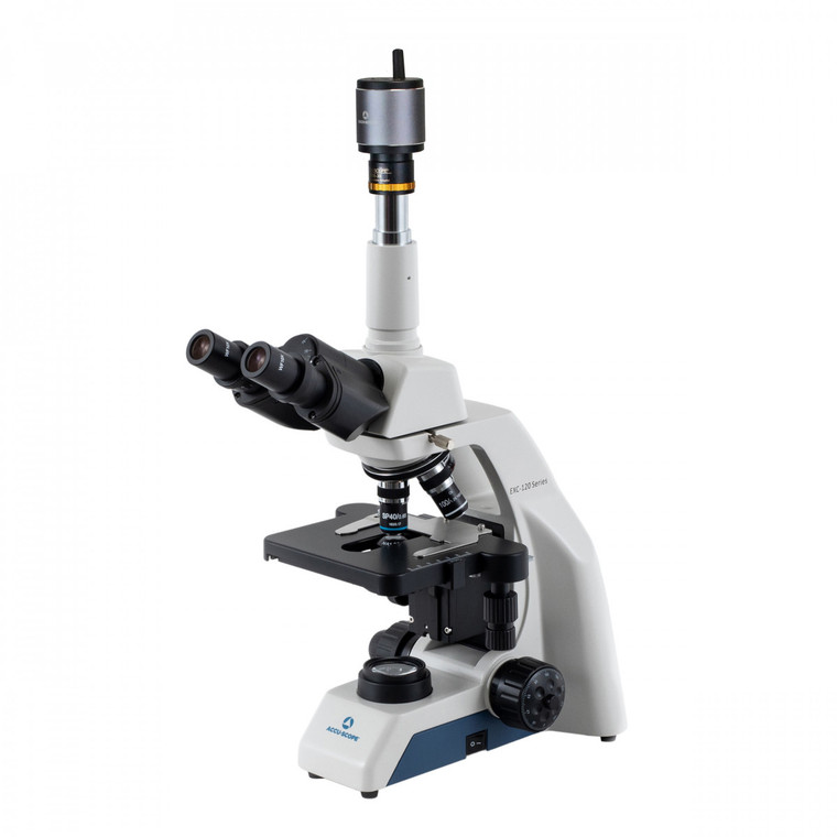 Accu-Scope® EXC-123-WIFI Trinocular Microscope, Achromat Objectives, ACCU-CAM WiFi Camera