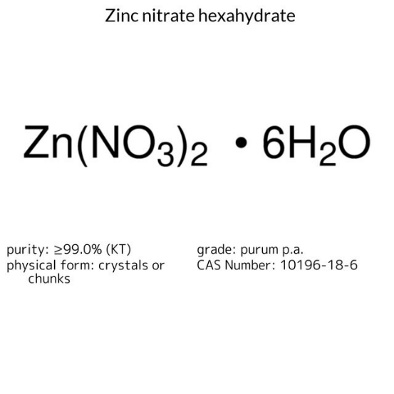 Zinc nitrate hexahydrate, 1 X 1 kg (96482-1KG)