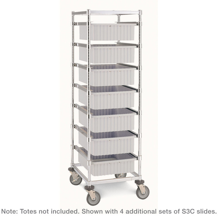Metro™ APT1C-5M Adjustable Single-Bay Tote Rack, 26" x 20.625"-29.375" x 68", Resilient Rubber Casters