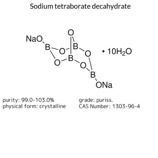 Sodium tetraborate decahydrate, 1 X 2.5 kg (11625-2.5KG-R)