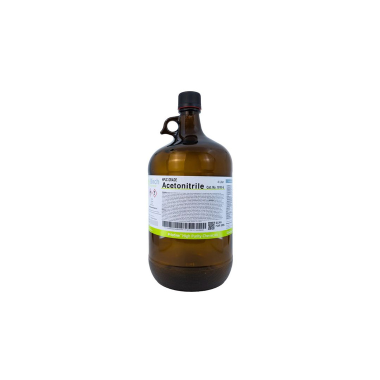 Birch Biotech® Pristine® Acetonitrile, HPLC Grade, 4L, 4/Cs