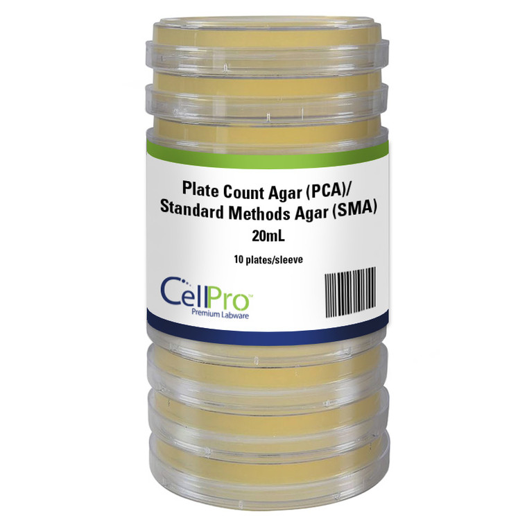 Plate Count Agar (PCA)/Standard Methods Agar (SMA), 20mL, 10/Pk