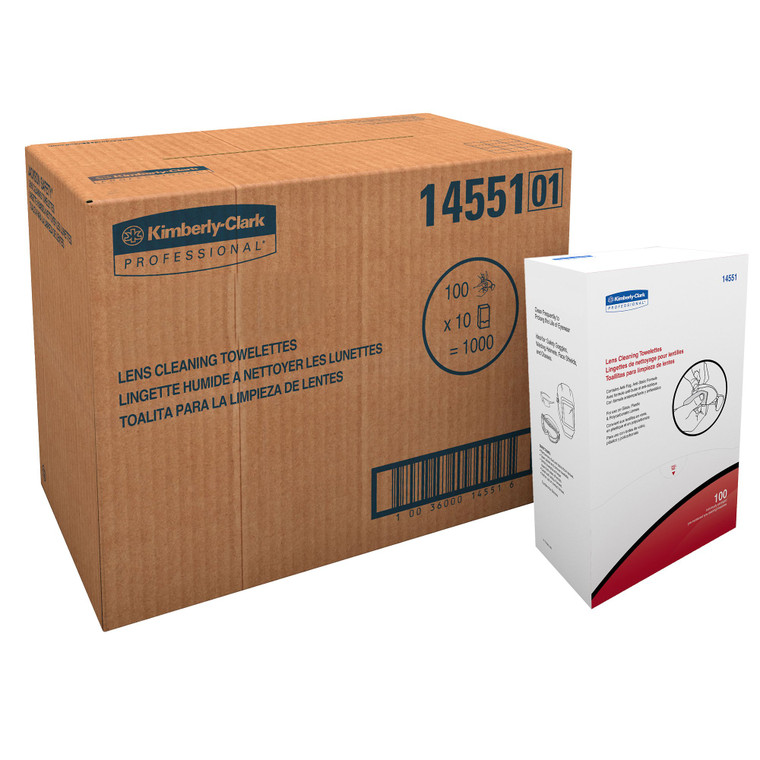 Kimberly-Clark® KleenGuard™ Towelettes Cleaning Wipes: Pre-Moistened, Use with Glasses, 1000/Cs