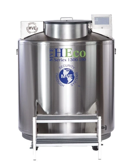 MVE® HEco 1539P-190 LN2 Freezer w/ Full Auto Fill & Gas Bypass (Capacity: 39,200 x 2.0 ml vials)