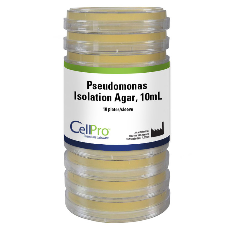Pseudomonas Isolation Agar 10mL 60x15mm, 10/Pk