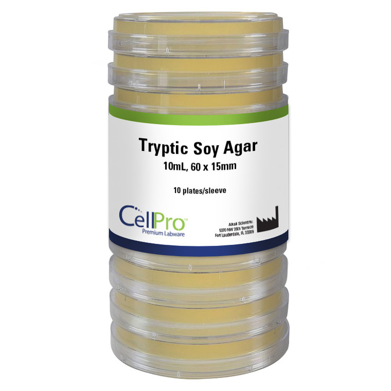 Tryptic Soy Agar 10mL 60x15mm filter Dish, 10/Pk