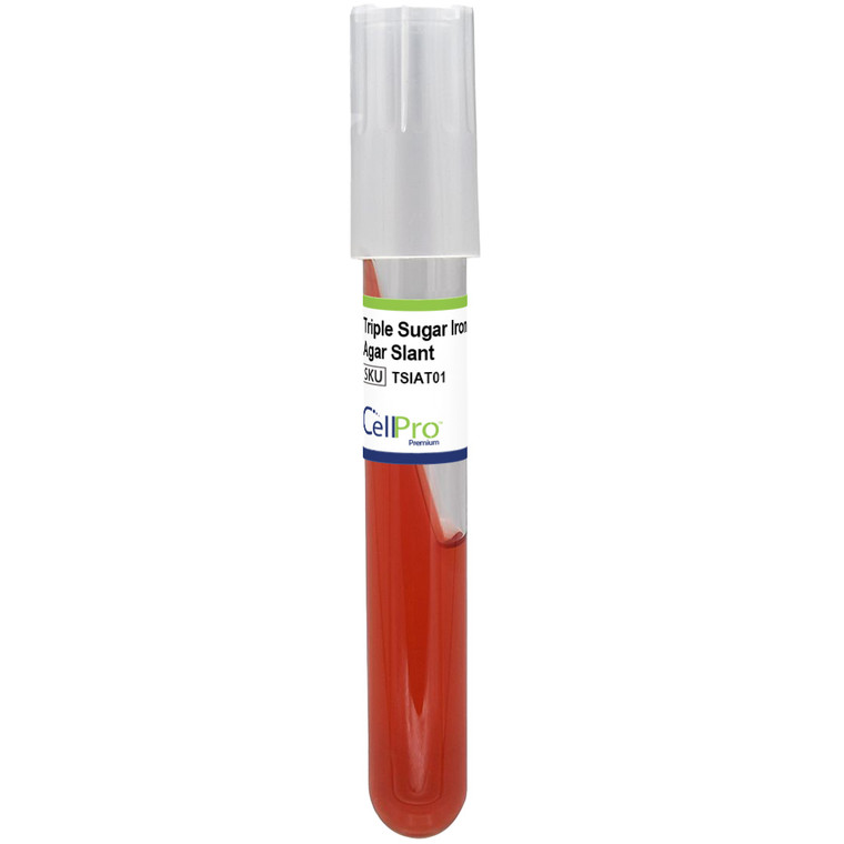 Triple Sugar Iron Agar, Slant, 9mL 16x125mm Slip Cap, 10/Pk