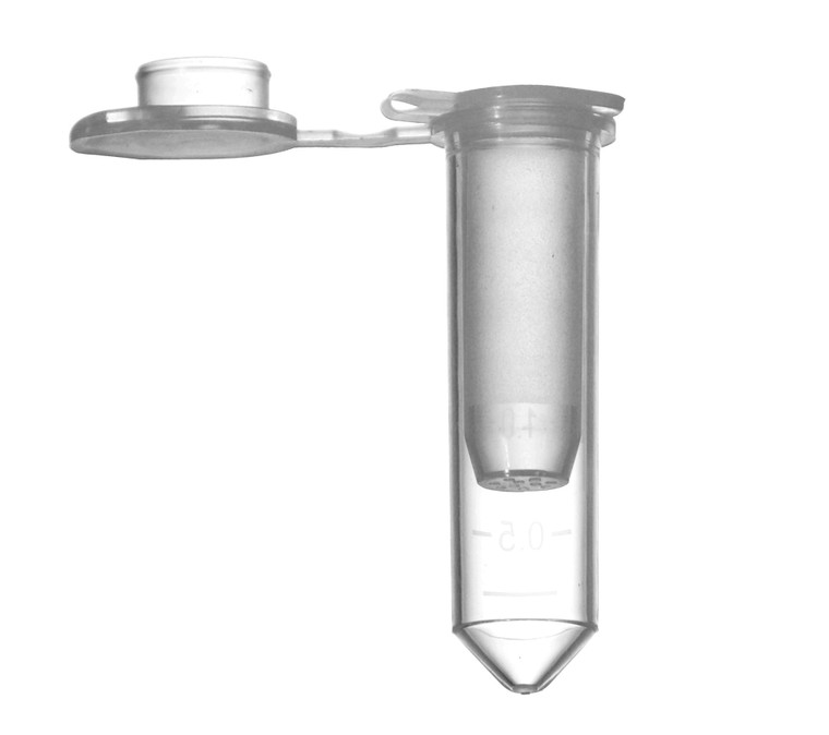 2.0mL Microtube with Cap, Conical Bottom, Natural Color, Sterile, Self-Standing Bag & Stop-Pops™, 500/Pk