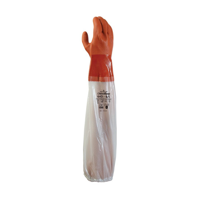 Showa™ ATLAS®  640, 26" Chemical Resistant PVC Gloves, 72/Cs