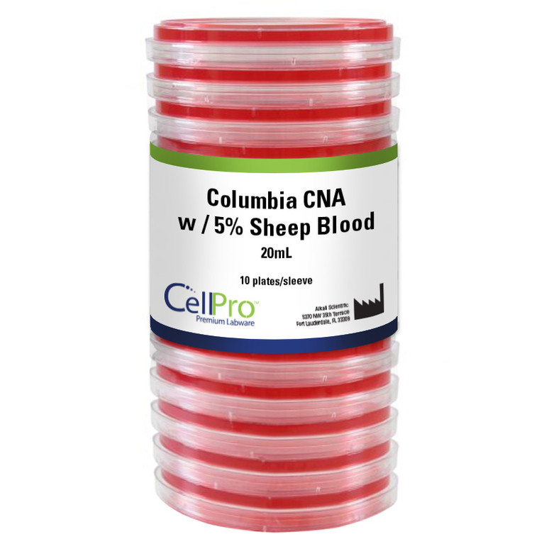 Columbia CNA w/5% Sheep Blood 20mL Plates, 10/Pk