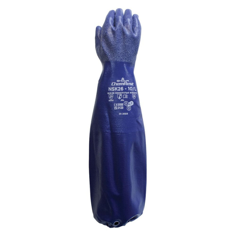 Showa™ NSK26 Chemical Resistant Fully Coated 26" Nitrile Gloves, 144/Cs