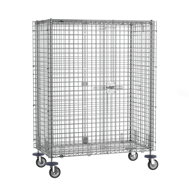 Metro™ SEC33ECQ qwikSLOT Mobile Security Shelving Unit, Chrome, 21.5" x 40.75" x 67.9375"