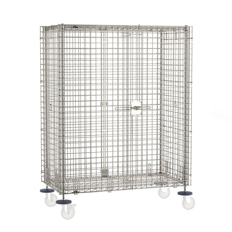 Metro™ SEC35S-SD Super Erecta® Standard-Duty Stem Caster Security Shelving Unit, Stainless Steel, 21.5" x 52.75" x 62" (Casters Not Included)