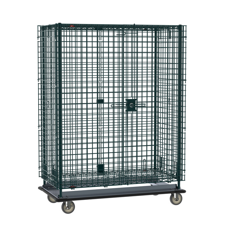 Metro™ SEC53LK3 Super Erecta® Heavy-Duty Mobile Security Shelving Unit, Metroseal Green Epoxy, 28.0625" x 38.5" x 68.4375"