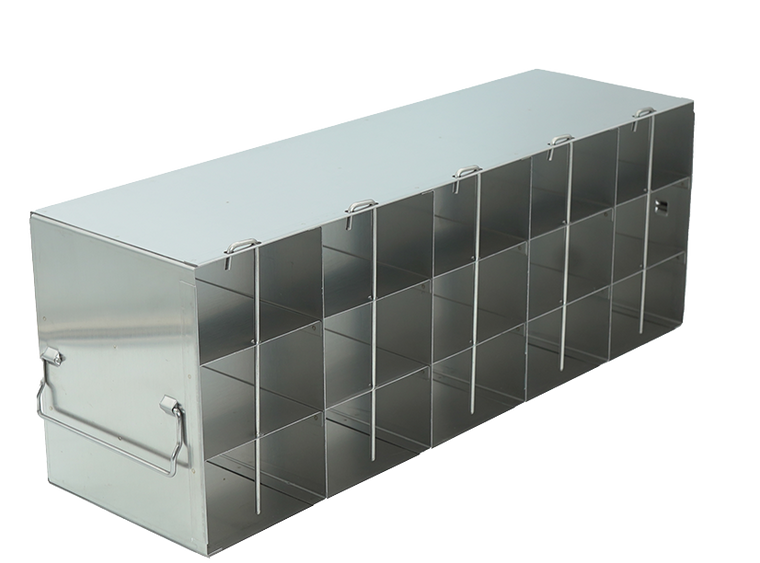 Stainless Steel Upright Freezer Rack for 96-Well Microtube Boxes, 5 x 3 Configuration, 15 Box Capacity