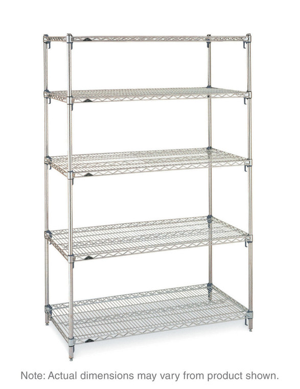 Metro™ Super Adjustable Super Erecta® A336C 4-Shelf Industrial Wire Shelving Starter Unit, Chrome, 18" x 36" x 63"