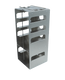 Aluminum Freezer Racks for 2" Standard Boxes, Vertical Configuration, 6 Box Capacity