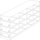 Upright Freezer Rack for SBS formatted boxes, 4x4 configuration