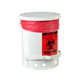 Biohazard Waste Can, Steel, Foot-Operated Self-Closing