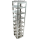 Stainless Steel Freezer Racks for 3" Boxes, Vertical Configuration, 8 Box Capacity