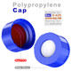 HPLC Chromatography Vial, 2mL AMBER Glass vial with Writing Area, Flat Base w/ graduations, 9-425 Open Top Ribbed Screw Cap with 9mm White PTFE/Red Silicone Septa 1mm Thick, Vial size: 12 x 32 mm, 100/pk