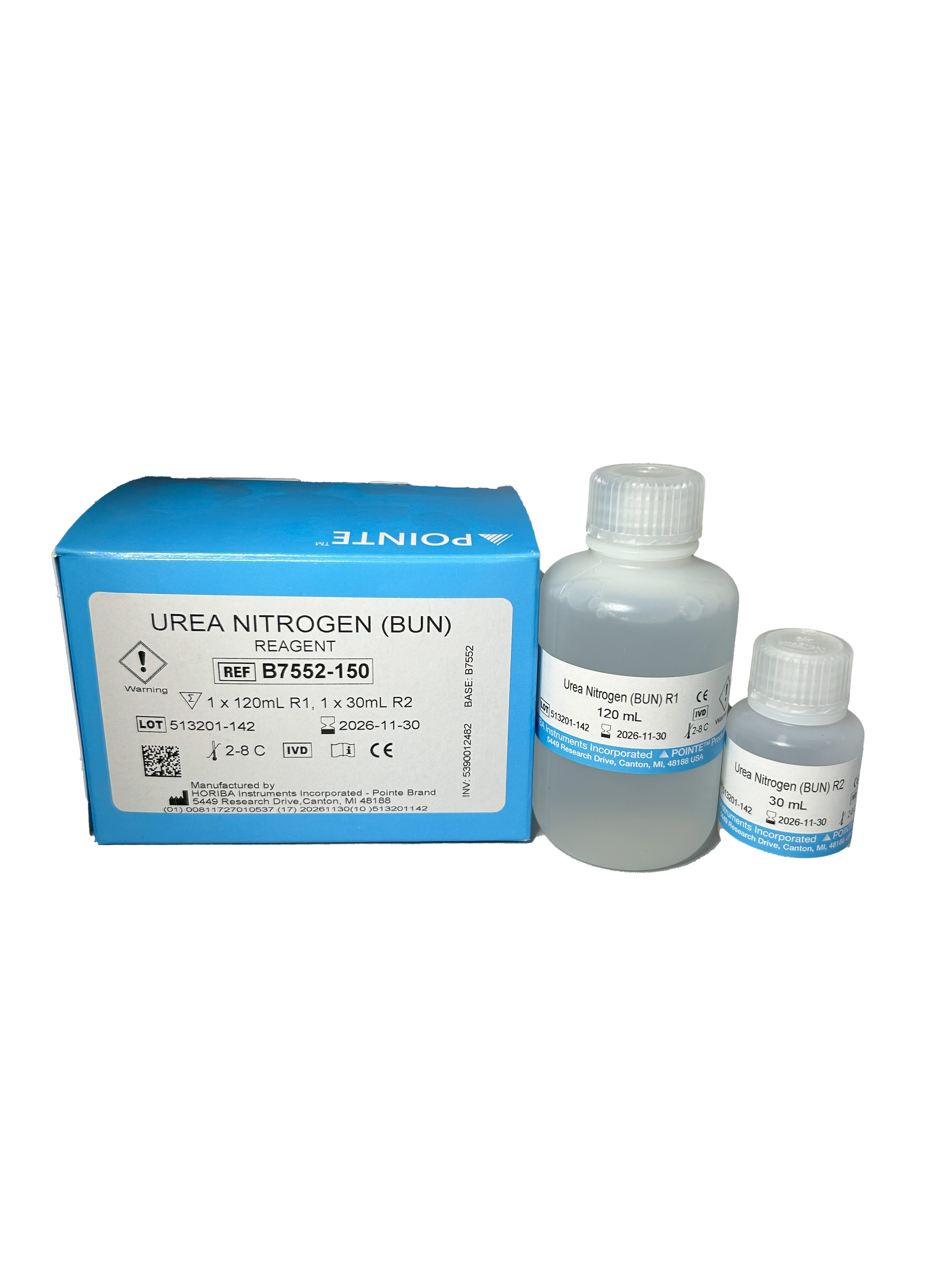 Urea Nitrogen BUN Reagent B7552-150, R1: 1 x 120 mL, R2: 1 x 30 mL