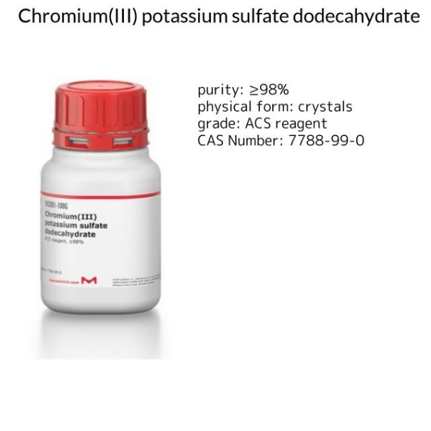 ろい。 Chromium(III) potassium sulfate dodecahydrate, 1 X 500 g (243361