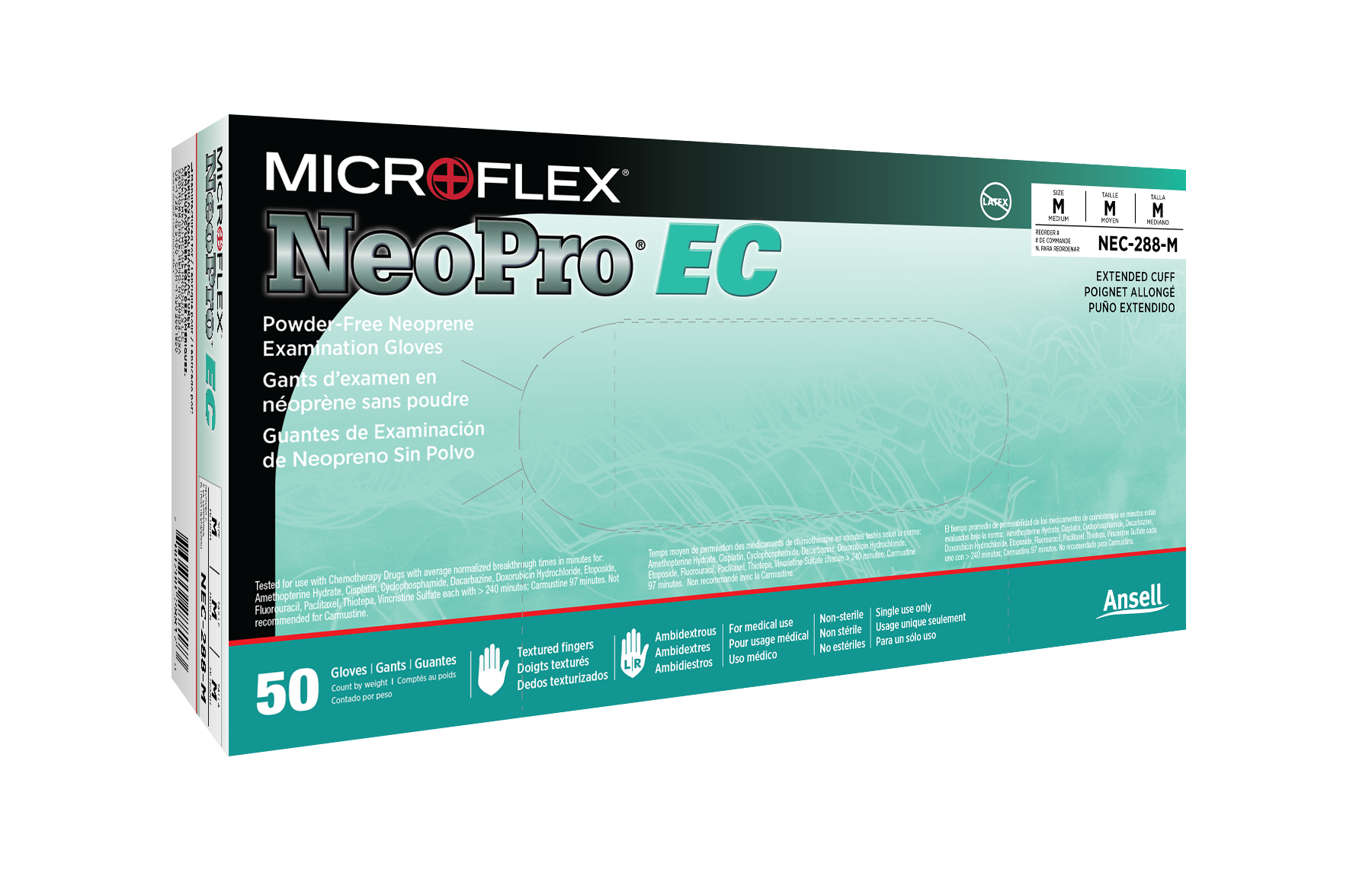 #nonko  Microflex Neopro NEC-288 Green Neoprene Exam Gloves