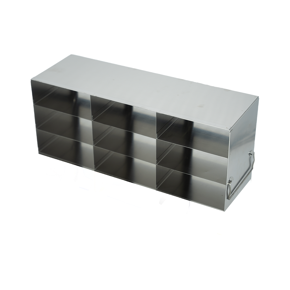 Upright Stainless Steel Freezer Rack - 2 Boxes, 3x3 Configuration