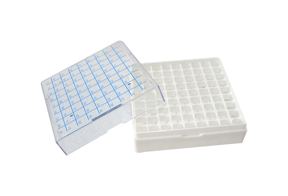 BAクリアコンプリートボックス Polycarbonate Freezer Box: 81-Cell Divider | Alkali Scientific